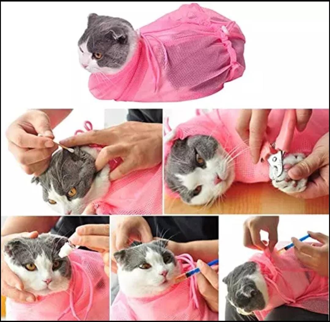 Arnés de Aseo Transpirable para Gatos | Sujeción Segura | Para Baño, Corte de Uñas y Más