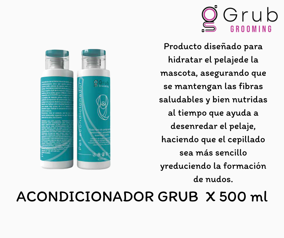 Acondicionador Grub para Perros | Hidratación y Desenredado | 500 ml