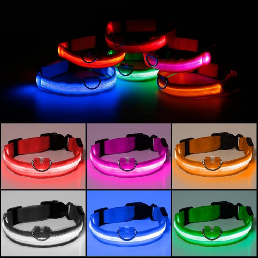 Collar LED Impermeable para Mascotas | Seguridad Nocturna | Ajustable y RecargableCollar Luz Led Reflectivo Mascotas