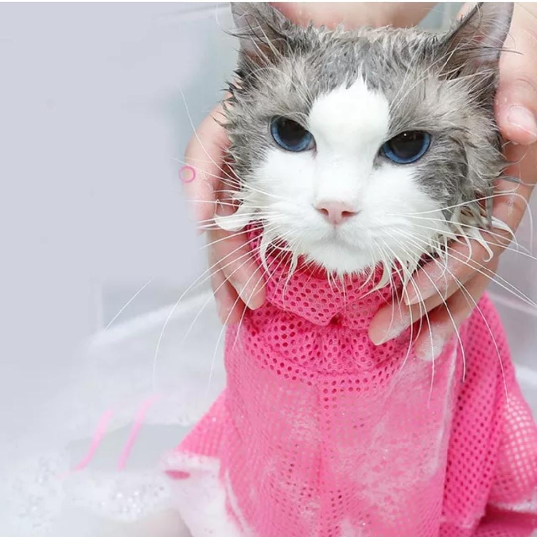 Arnés de Aseo Transpirable para Gatos | Sujeción Segura | Para Baño, Corte de Uñas y Más