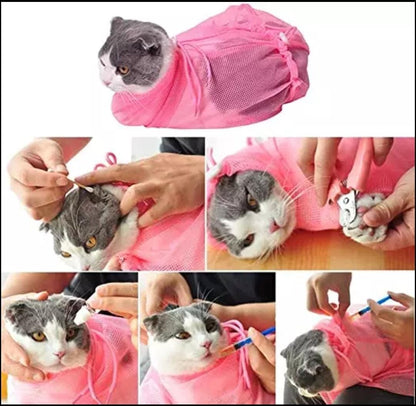 Arnés de Aseo Transpirable para Gatos | Sujeción Segura | Para Baño, Corte de Uñas y Más