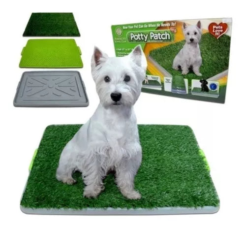Tapete Sanitario Potty Patch para Mascotas | 3 Niveles | Tipo Césped | Fácil LimpiezaTapete de mascota