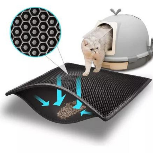 Tapete para Arena para Gatos de Doble Capa | Atrapa la Arena | Impermeable | Fácil Limpieza